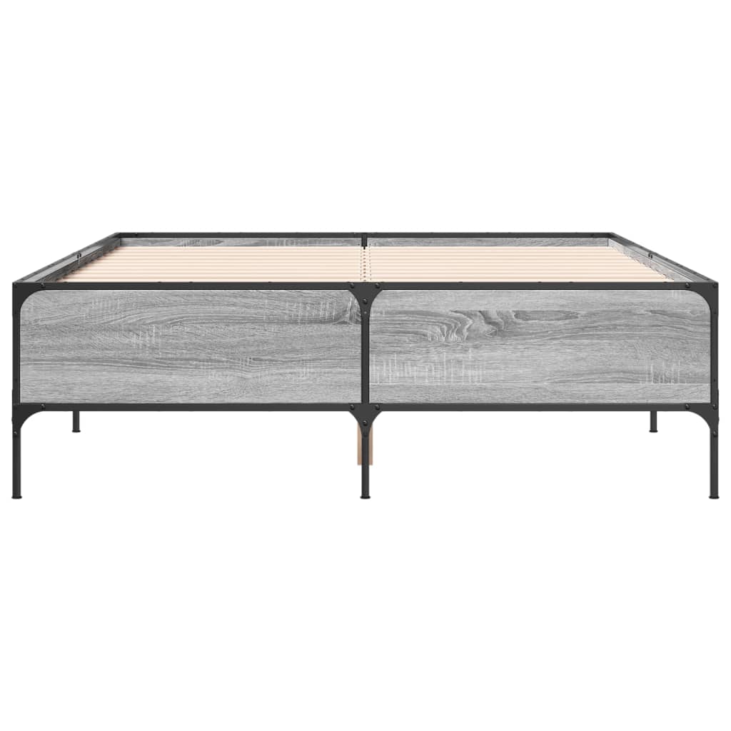 Sengeramme sonoma eik 160x200 cm konstruert tre og metall