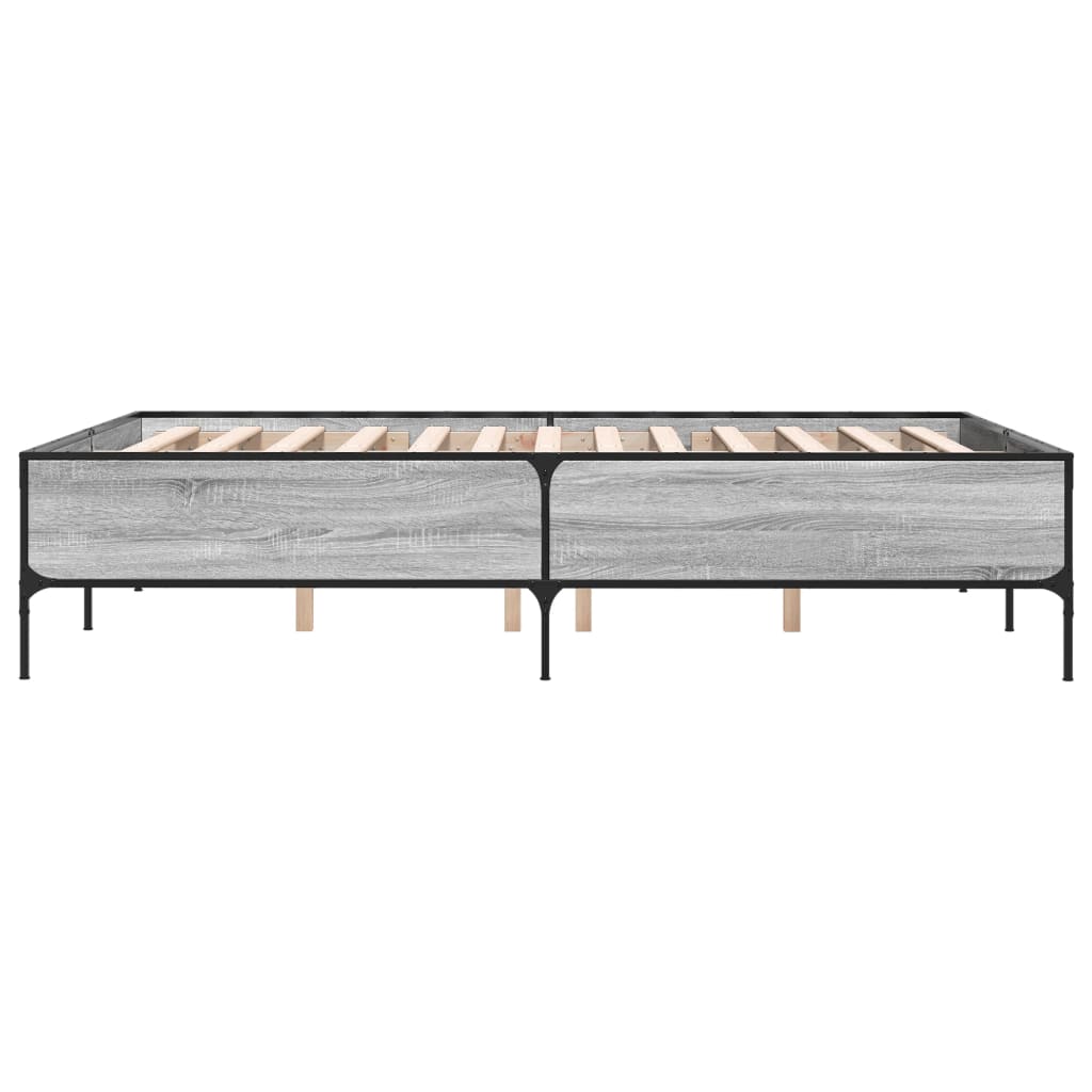 Sengeramme sonoma eik 160x200 cm konstruert tre og metall
