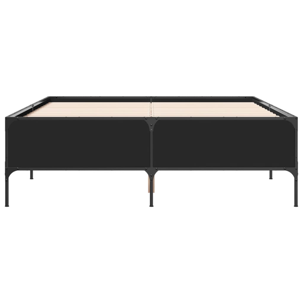 Sengeramme svart 120x200 cm konstruert tre og metall