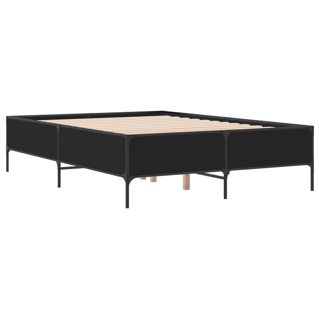Sengeramme svart 120x200 cm konstruert tre og metall