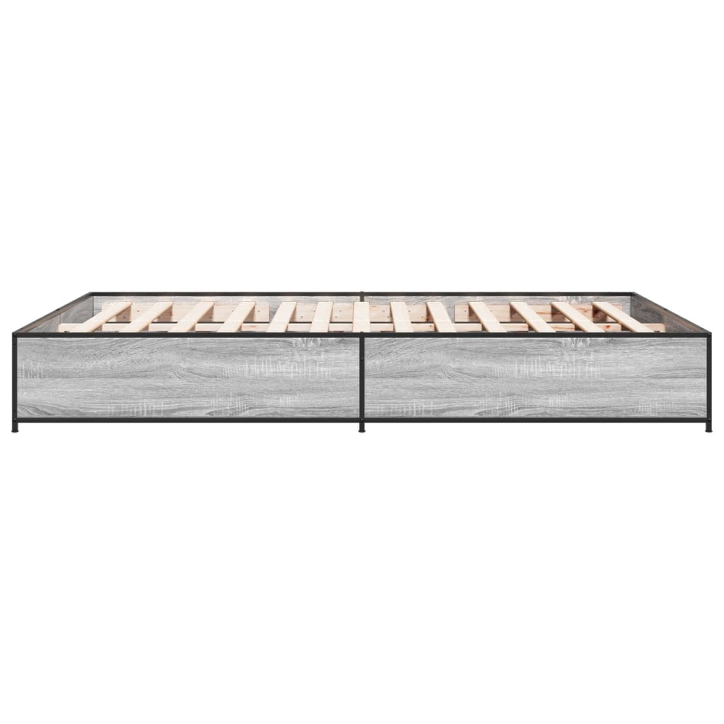 Sengeramme grå sonoma 120x190 cm konstruert tre og metall