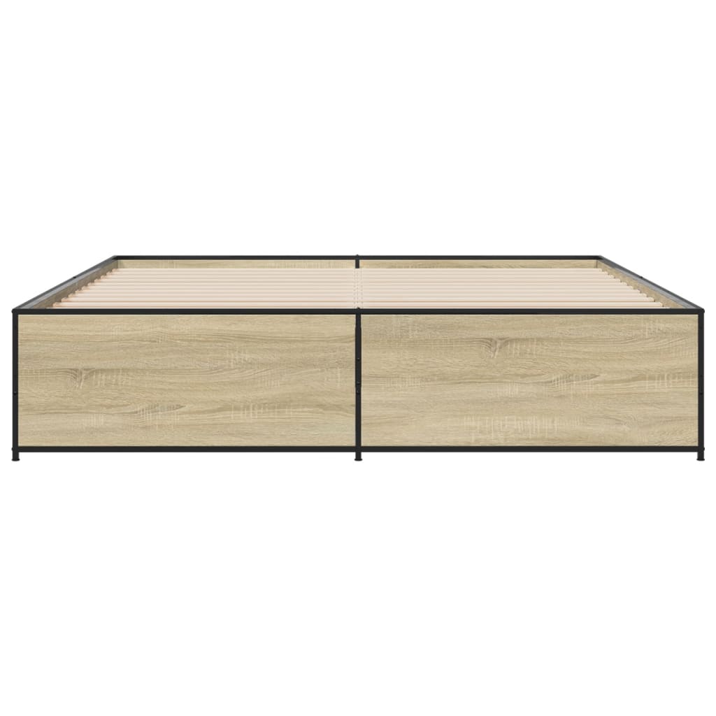Sengeramme sonoma eik 180x200 cm konstruert tre og metall