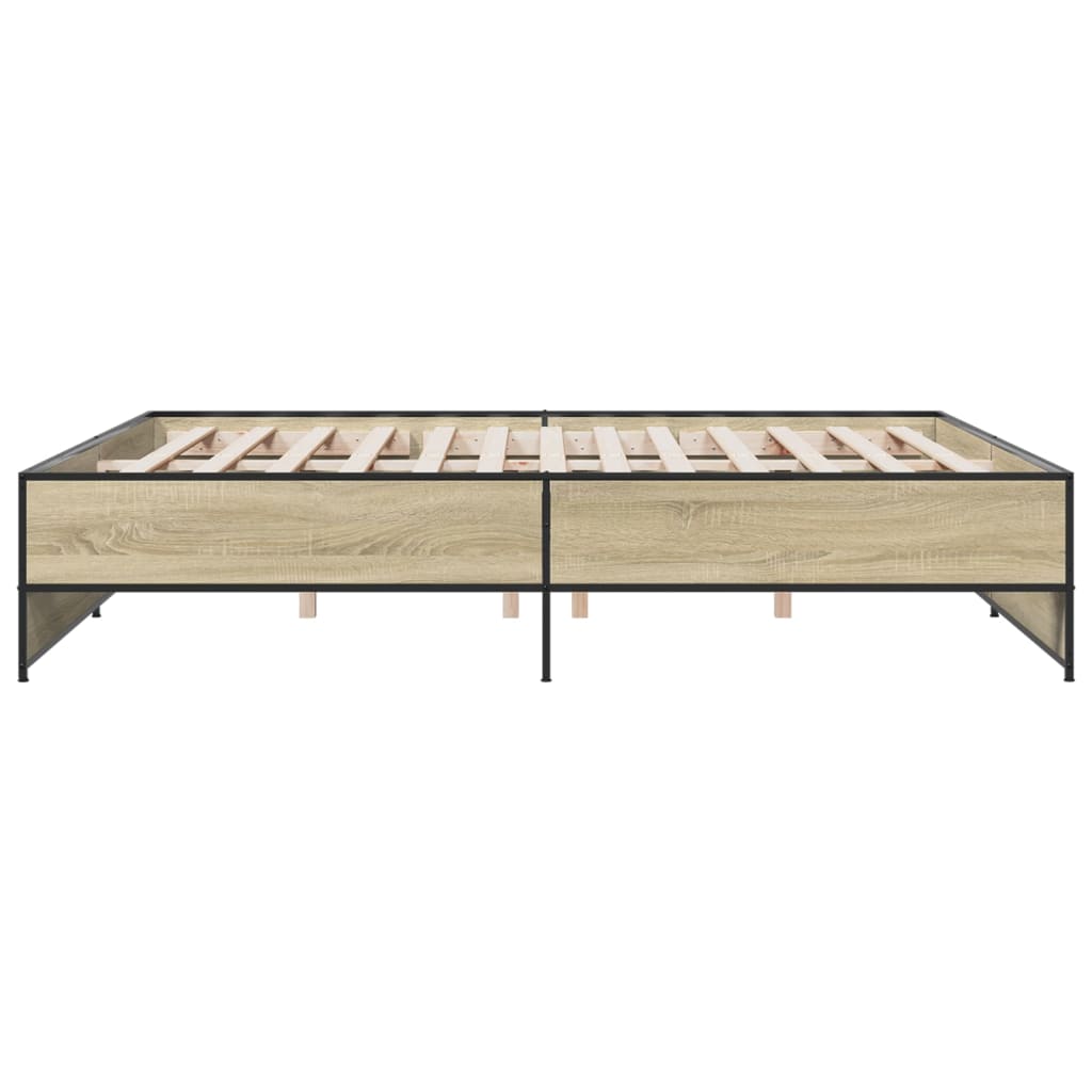 Sengeramme sonoma eik 180x200 cm konstruert tre og metall