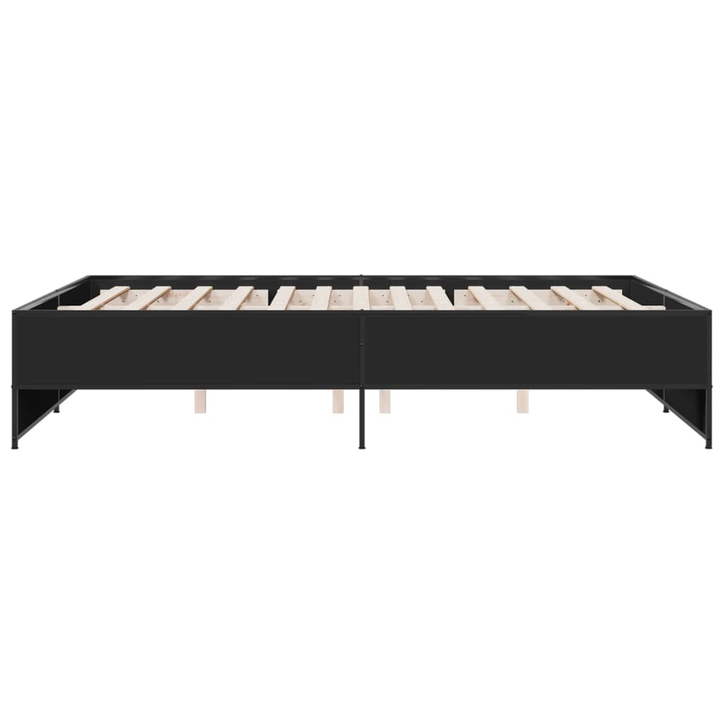 Sengeramme svart 160x200 cm konstruert tre og metall
