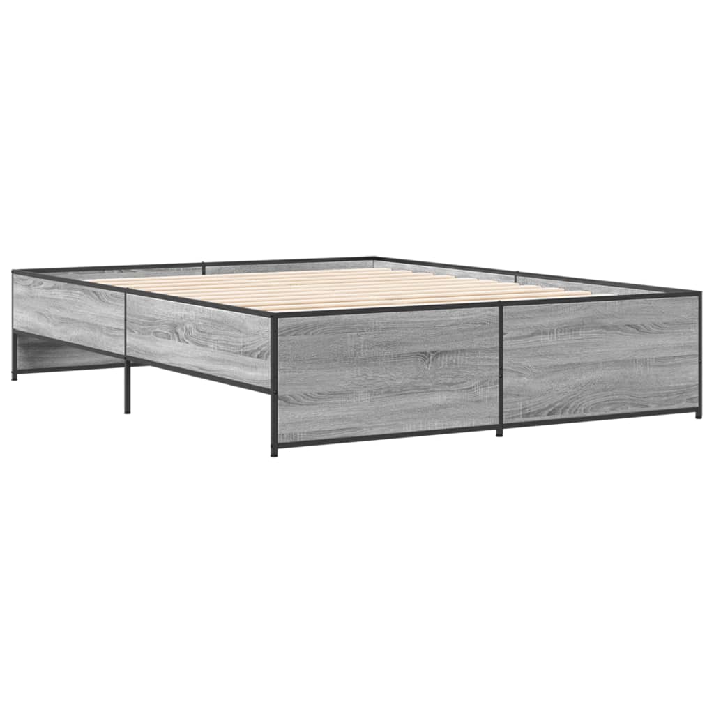 Sengeramme sonoma eik 160x200 cm konstruert tre og metall