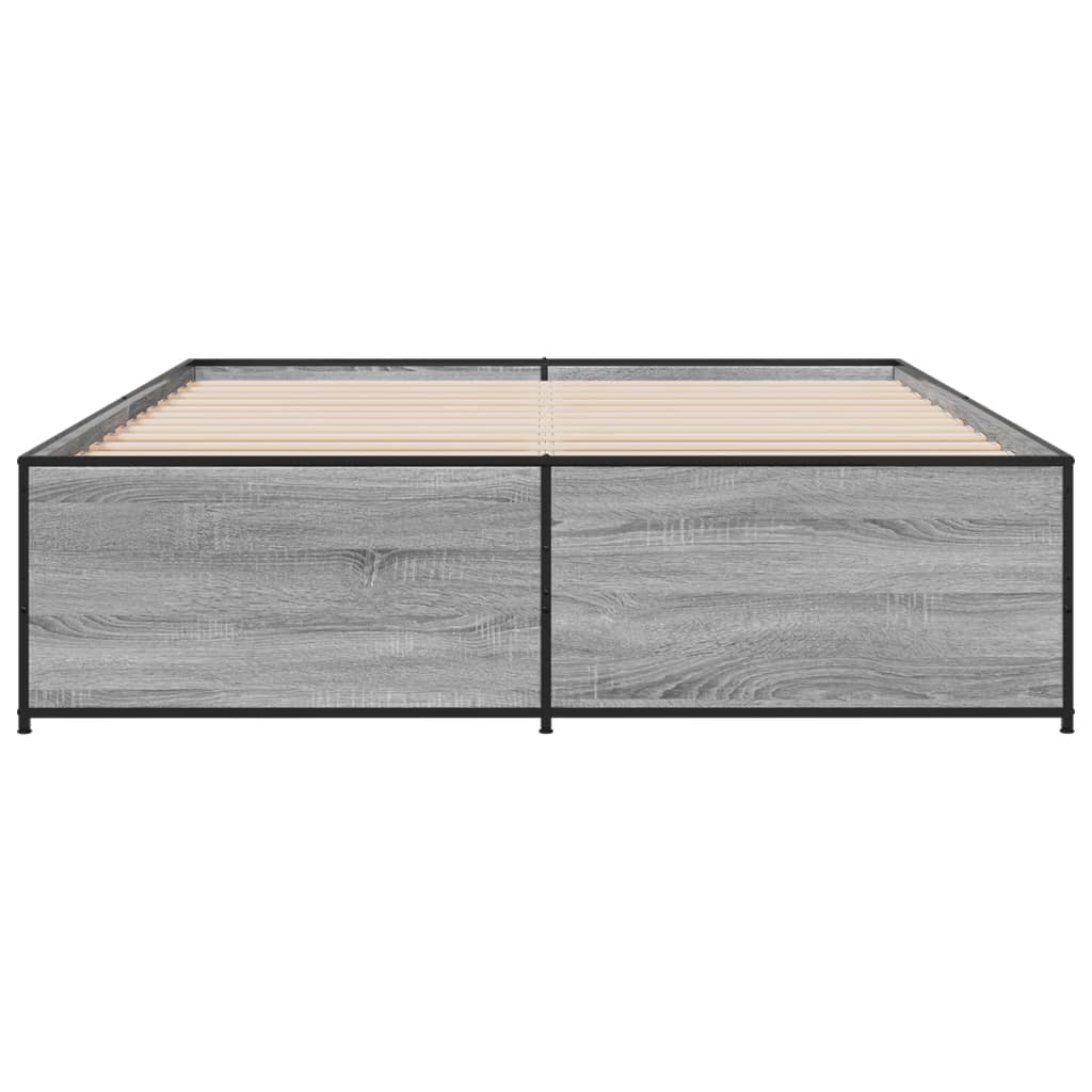 Sengeramme sonoma eik 160x200 cm konstruert tre og metall
