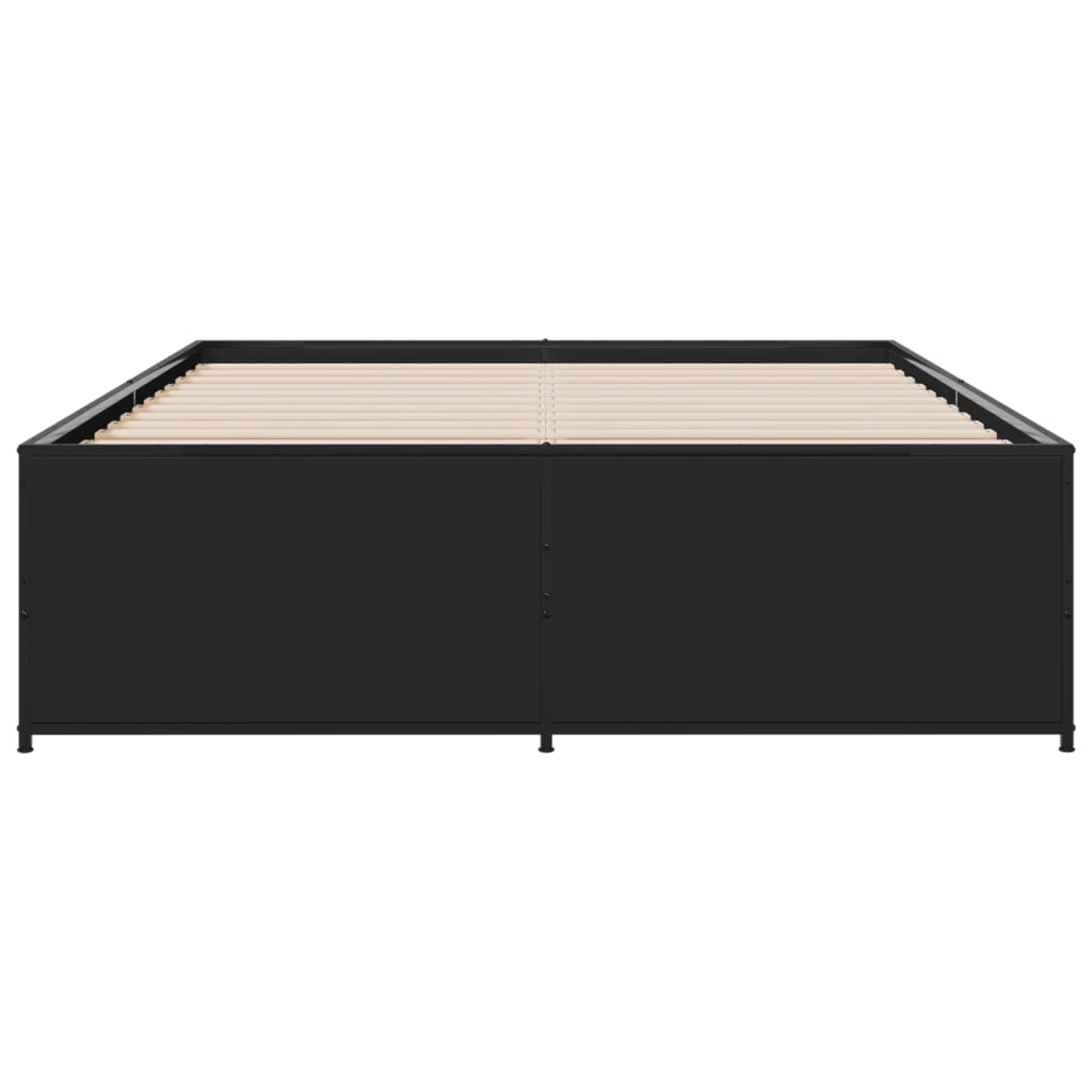 Sengeramme svart 120x200 cm konstruert tre og metall