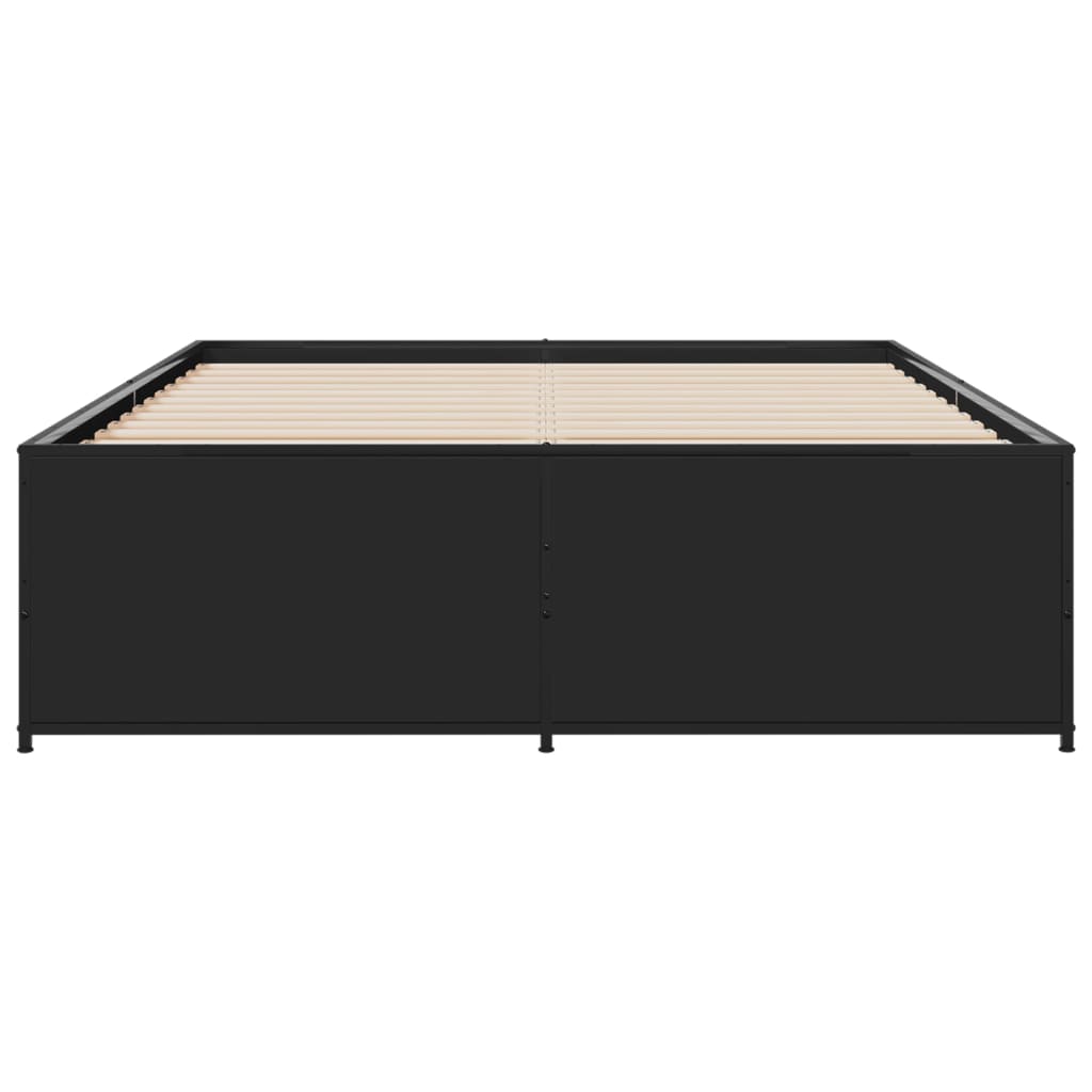 Sengeramme svart 120x190 cm konstruert tre og metall