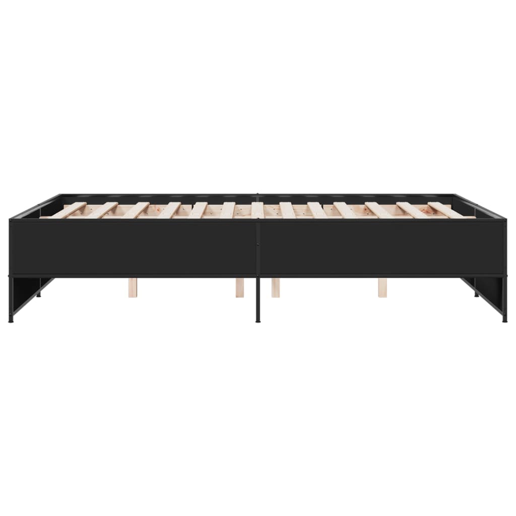 Sengeramme svart 120x190 cm konstruert tre og metall