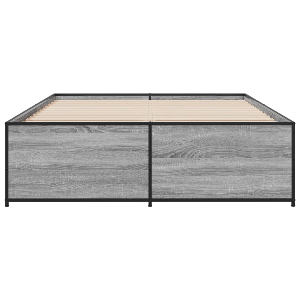 Sengeramme grå sonoma 120x190 cm konstruert tre og metall