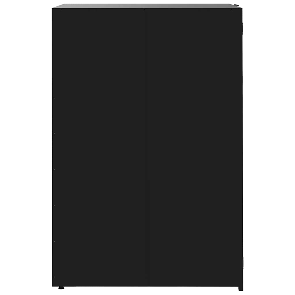 Søppeldunkskur for 6 dunker svart 414x79x117 cm stål