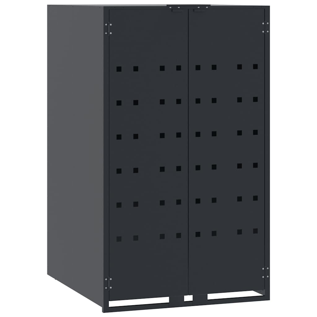 Søppeldunkskur for 2 dunker antrasitt 138x79x117 cm stål