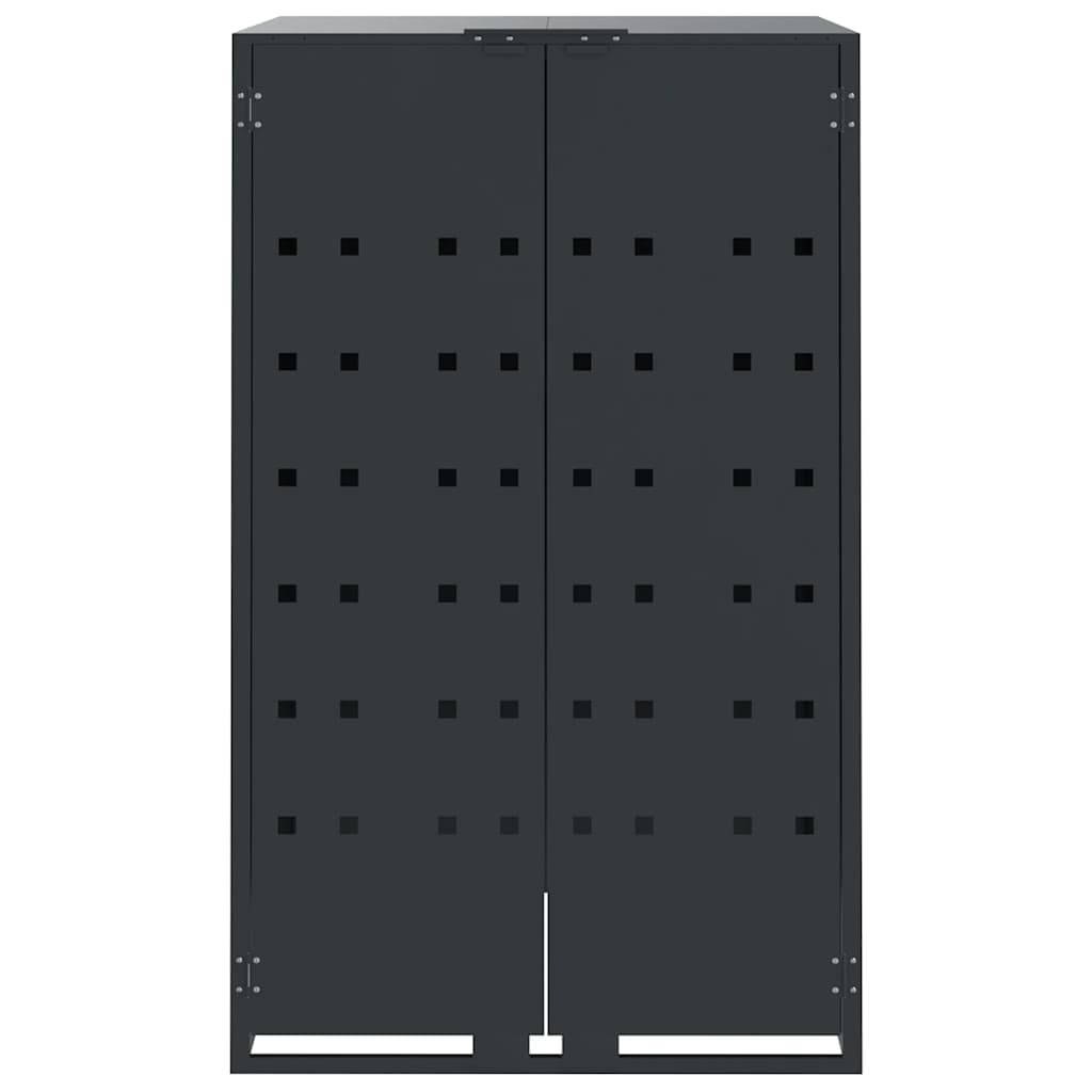 Søppeldunkskur for 3 dunker antrasitt 207x79x117 cm stål