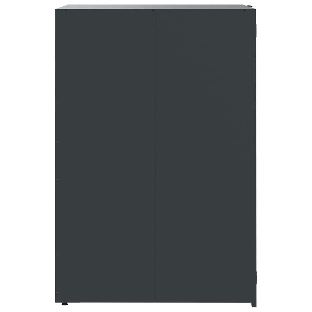 Søppeldunkskur for 3 dunker antrasitt 207x79x117 cm stål