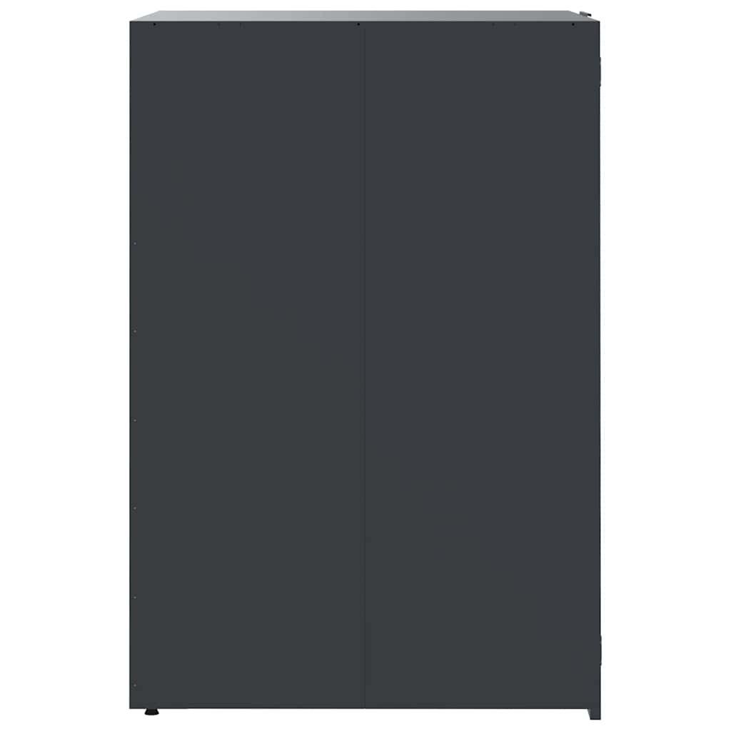 Søppeldunkskur for 5 dunker antrasitt 345x79x117 cm stål