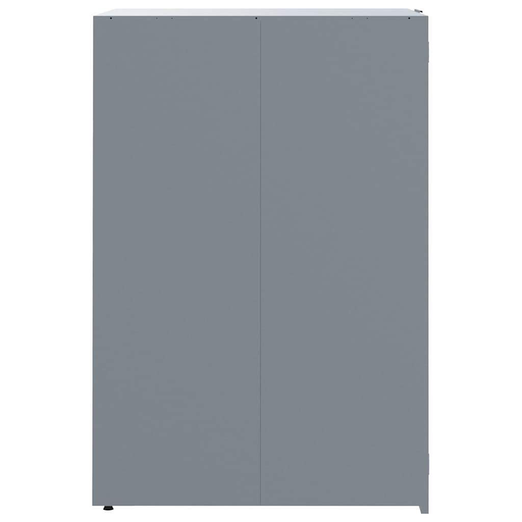 Søppeldunkskur for 5 dunker grå 345x79x117 cm stål