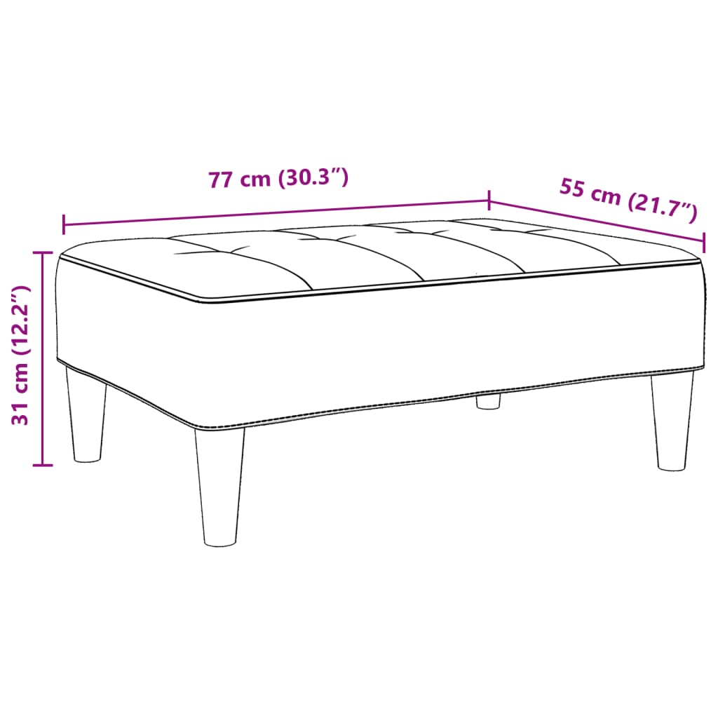 Fotskammel svart 77x55x31 cm stoff