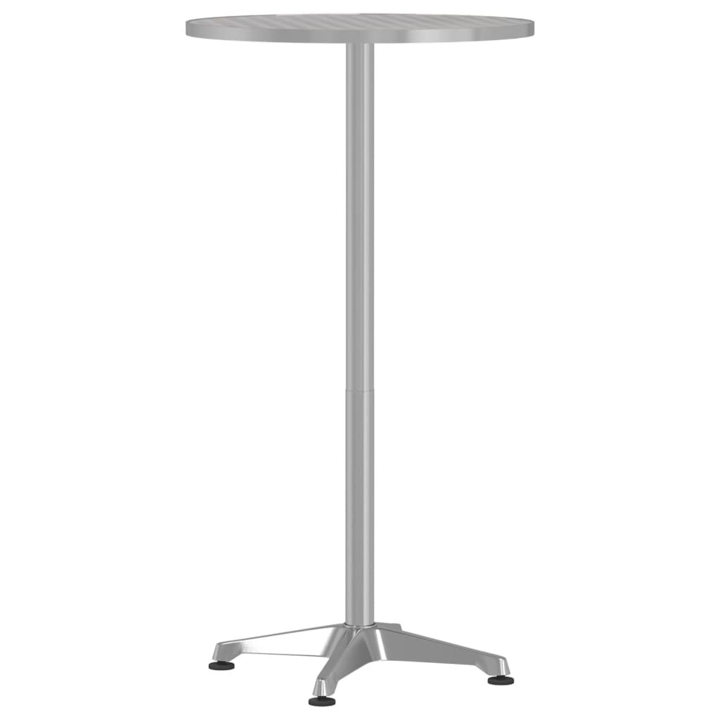 Utendørs barbord høydejusterbart Ø59,5x70/109,5 cm aluminium