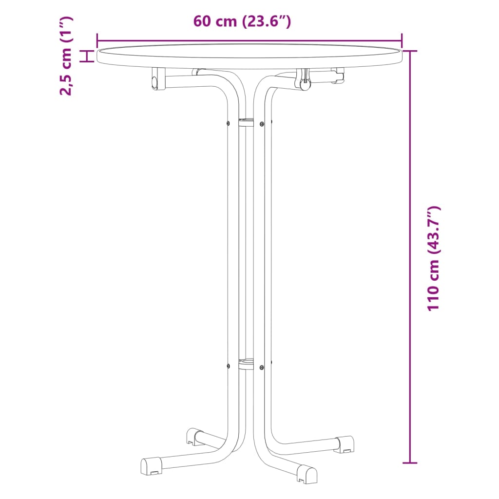 Barbord hvit Ø60x110 cm konstruert tre og stål