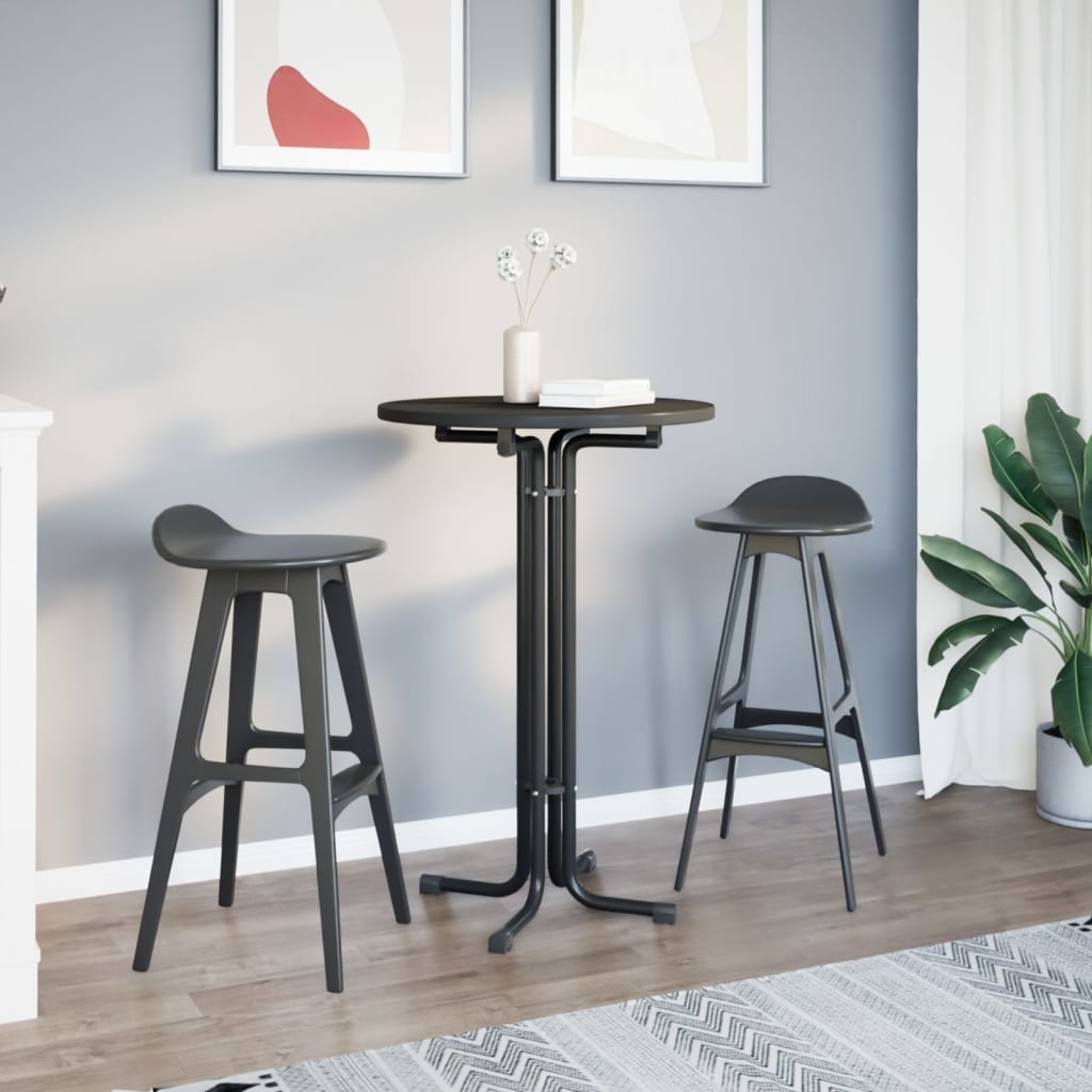Barbord svart Ø70x110 cm konstruert tre og stål