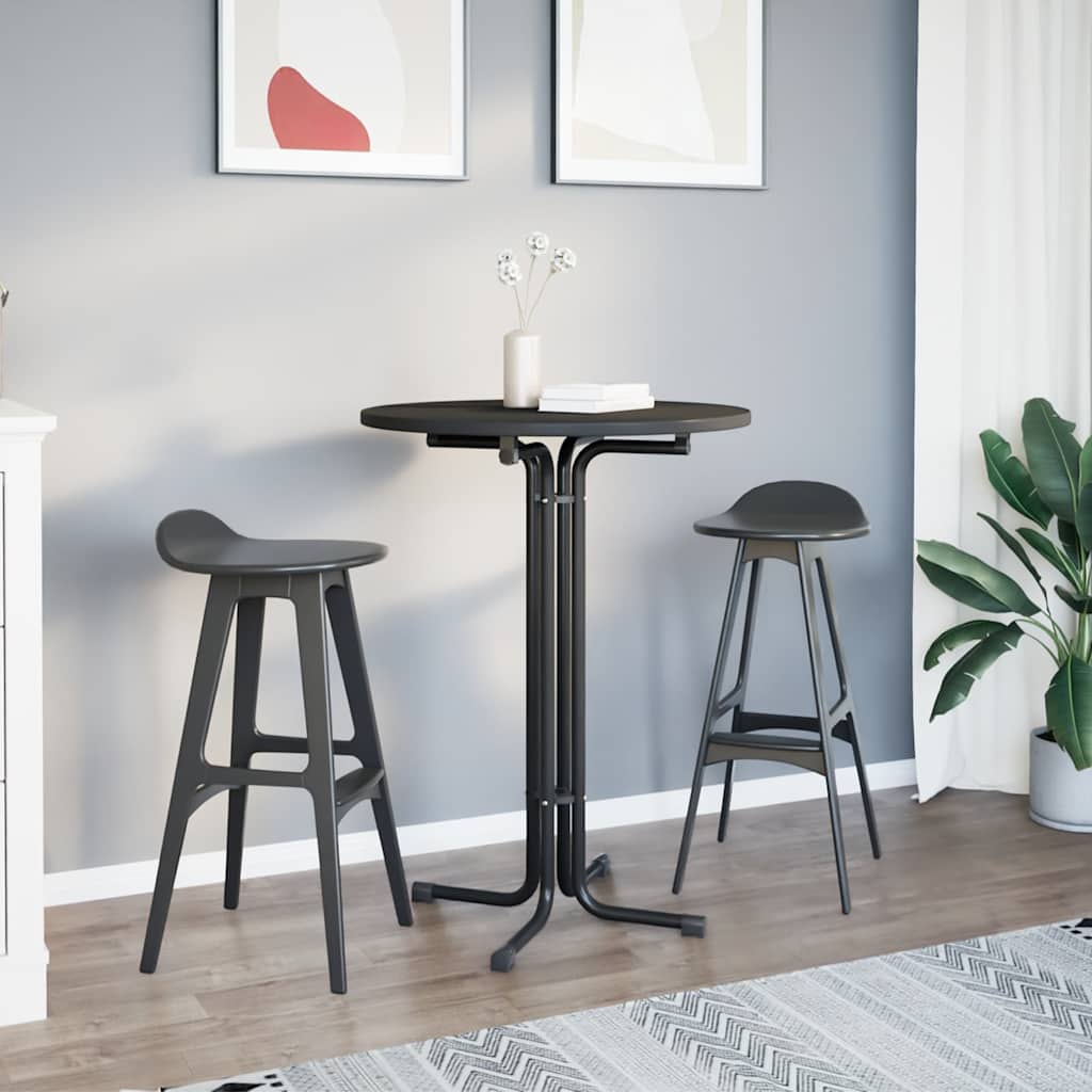 Barbord svart Ø80x110 cm konstruert tre og stål