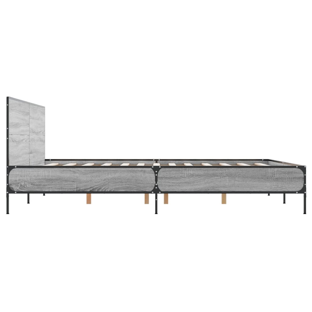 Sengeramme grå sonoma 120x200 cm konstruert tre og metall