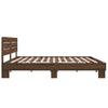 Sengeramme brun eik 180x200 cm konstruert tre og metall