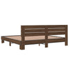 Sengeramme brun eik 180x200 cm konstruert tre og metall