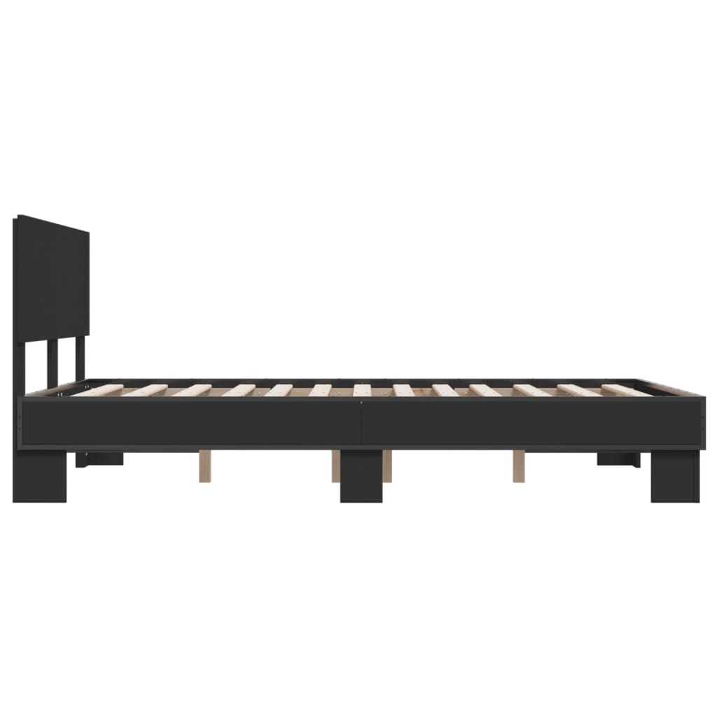 Sengeramme svart 120x200 cm konstruert tre og metall