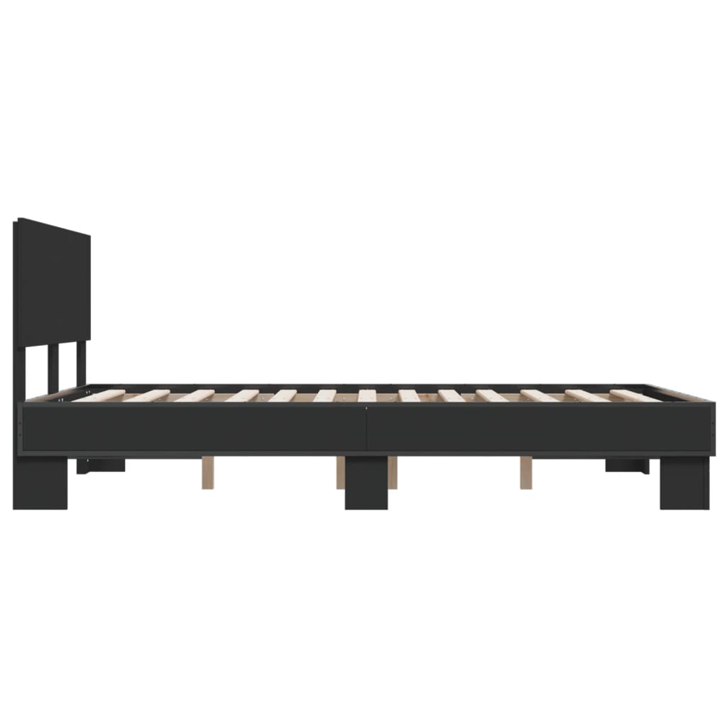 Sengeramme svart 120x190 cm konstruert tre og metall