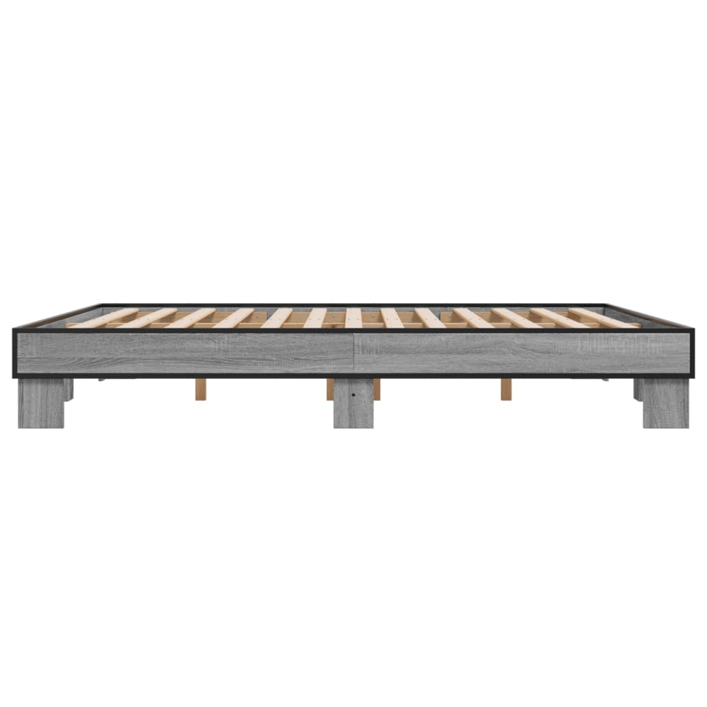 Sengeramme sonoma eik 160x200 cm konstruert tre og metall