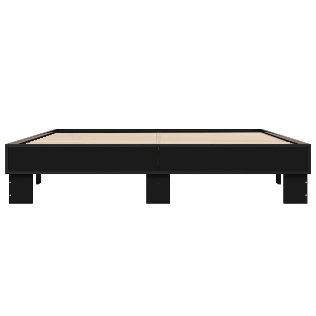 Sengeramme svart 150x200 cm konstruert tre og metall