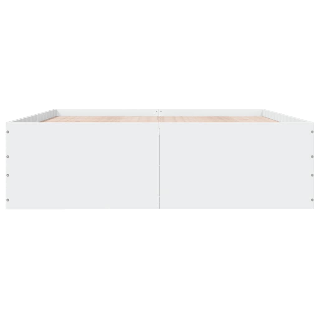 Sengeramme hvit 160x200 cm konstruert tre