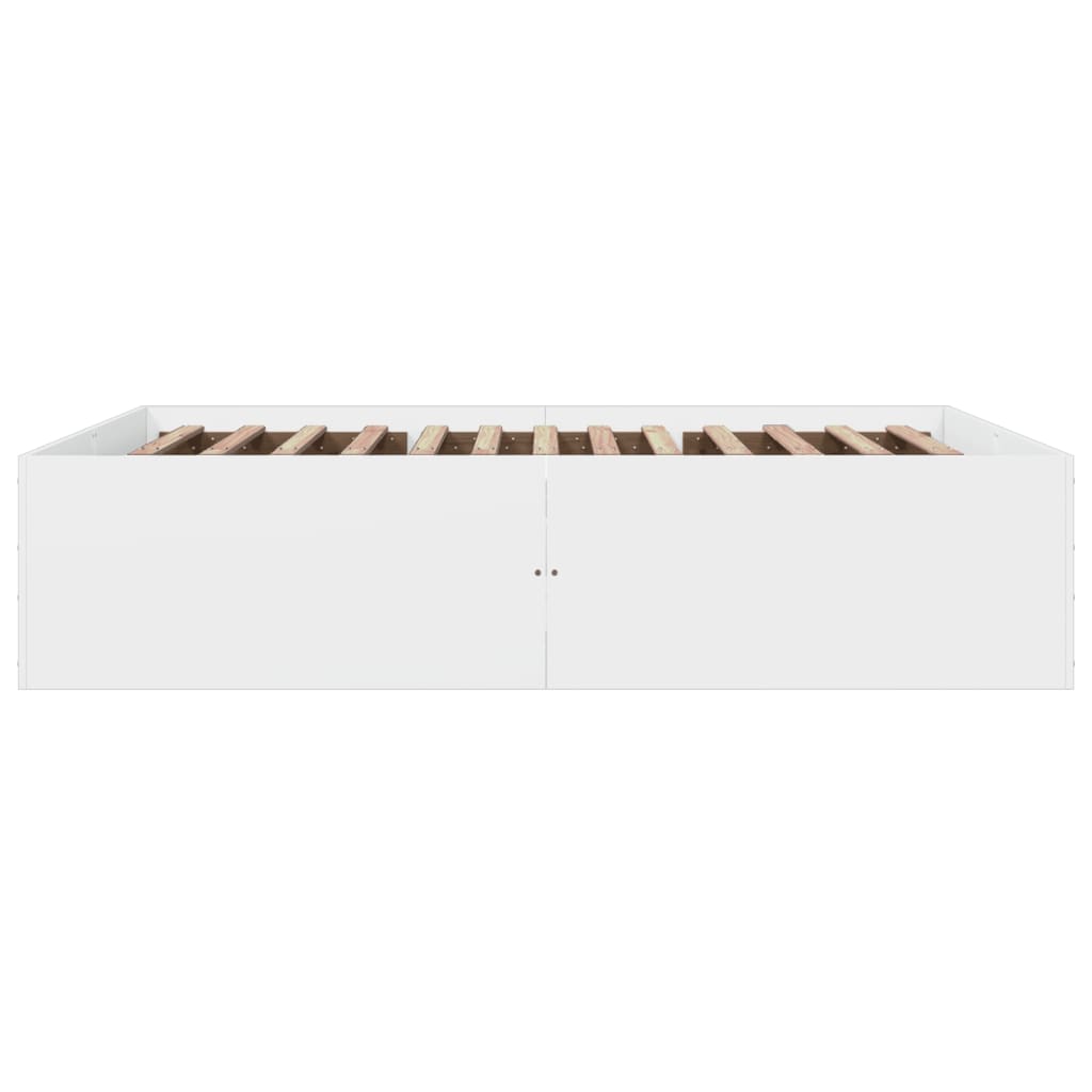 Sengeramme hvit 160x200 cm konstruert tre