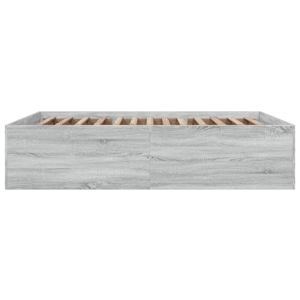 Sengeramme grå sonoma 160x200 cm konstruert tre