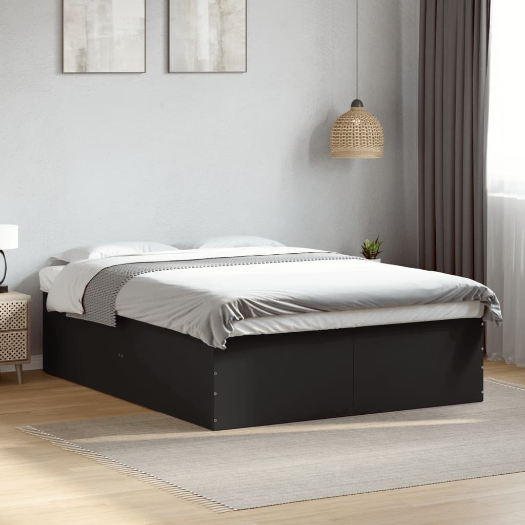 Sengeramme svart 150x200 cm konstruert tre