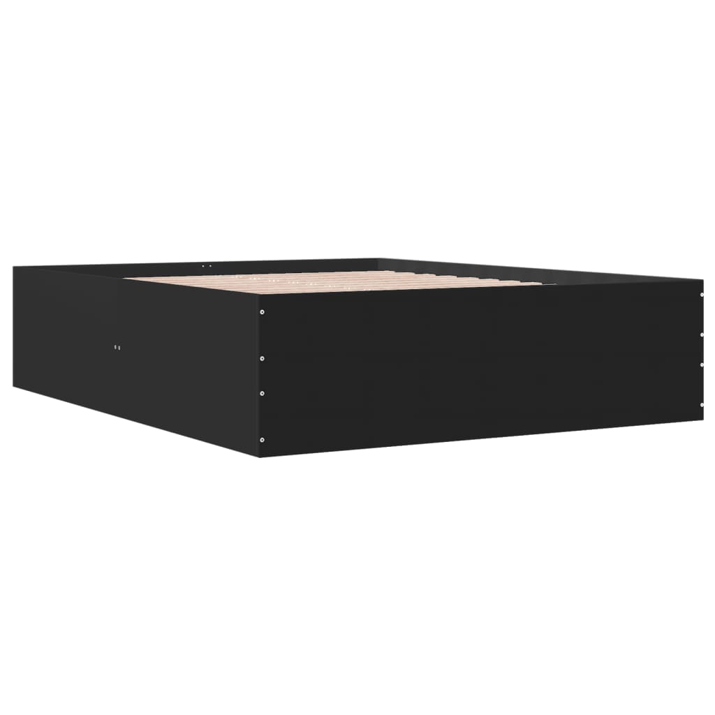 Sengeramme svart 150x200 cm konstruert tre