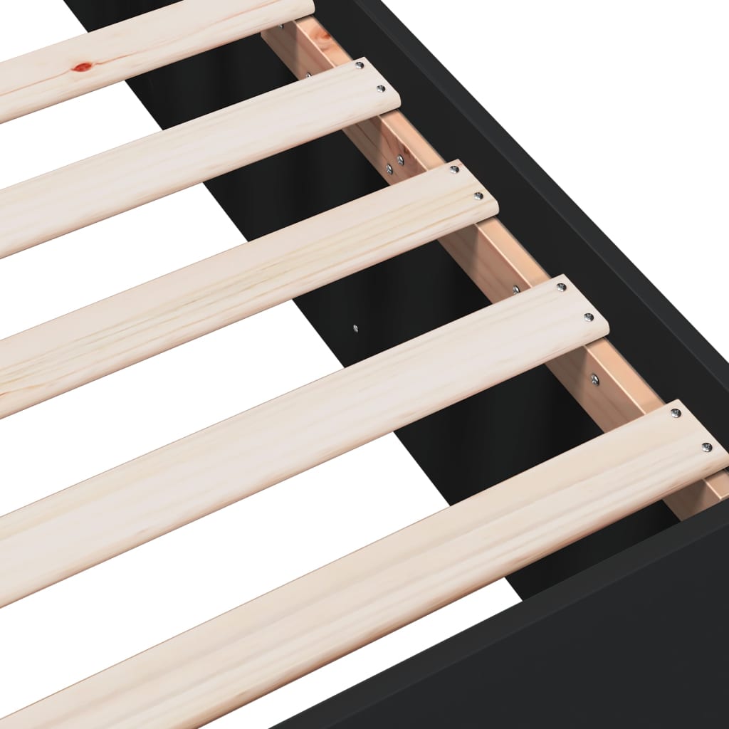 Sengeramme svart 150x200 cm konstruert tre