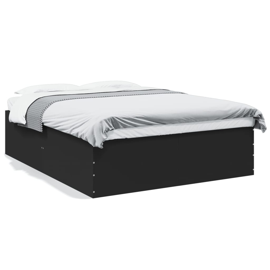 Sengeramme svart 150x200 cm konstruert tre