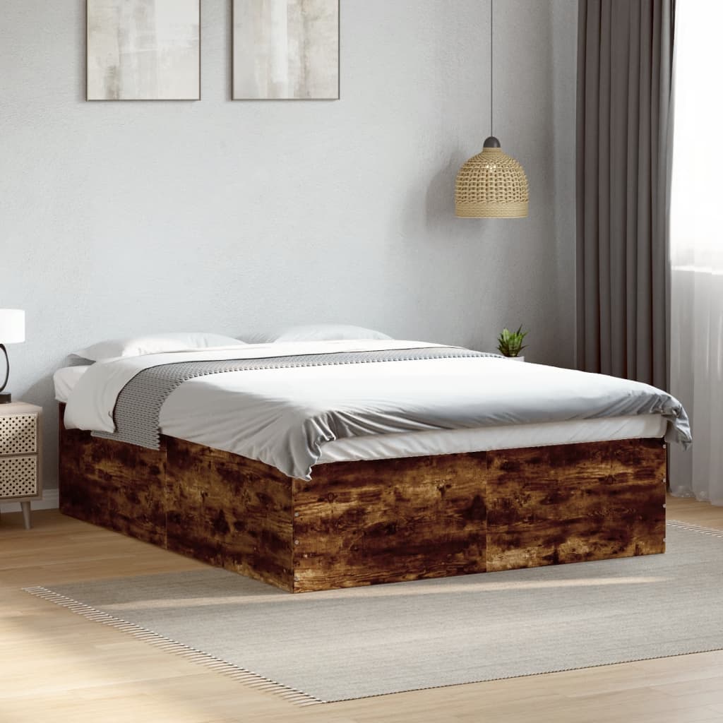 Sengeramme røkt eik 150x200 cm konstruert tre