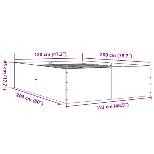 Sengeramme sonoma eik 120x200 cm konstruert tre