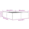 Sengeramme sonoma eik 120x200 cm konstruert tre