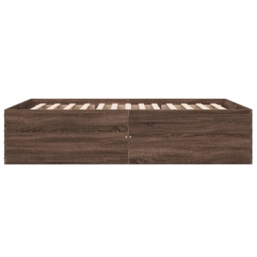 Sengeramme brun eik 120x200 cm konstruert tre