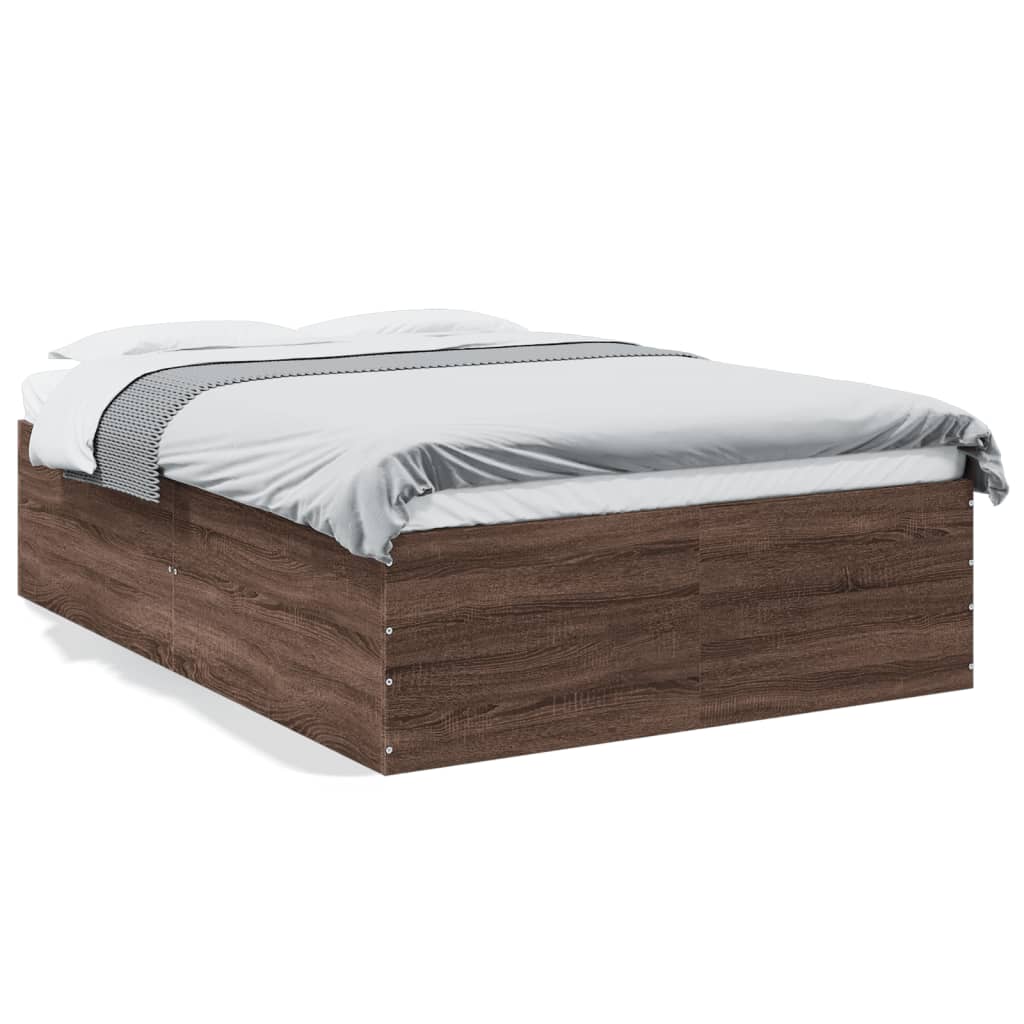 Sengeramme brun eik 120x200 cm konstruert tre