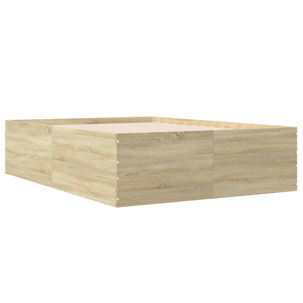Sengeramme sonoma eik 135x190 cm konstruert tre