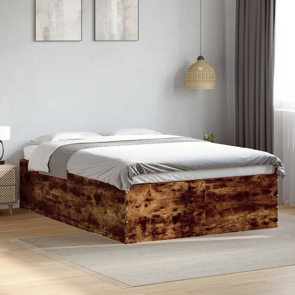 Sengeramme røkt eik 135x190 cm konstruert tre