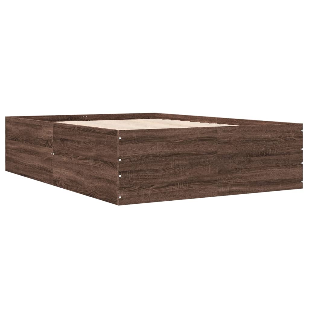 Sengeramme brun eik 120x190 cm konstruert tre