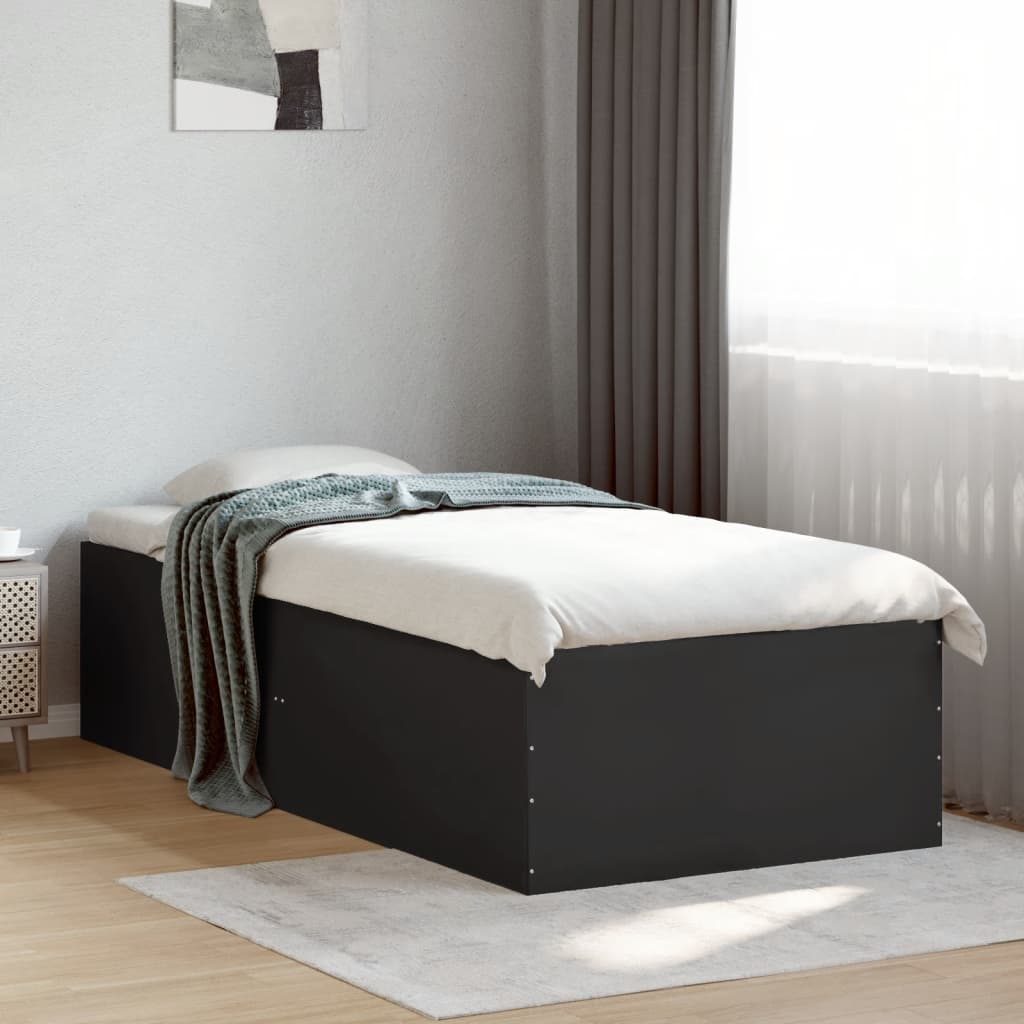 Sengeramme svart 100x200 cm konstruert tre