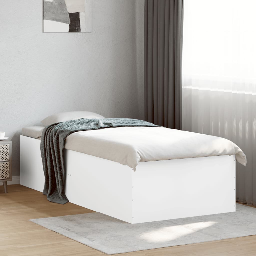 Sengeramme hvit 90x200 cm konstruert tre