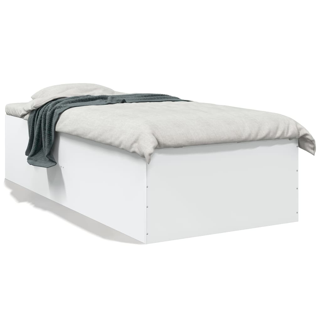 Sengeramme hvit 90x200 cm konstruert tre
